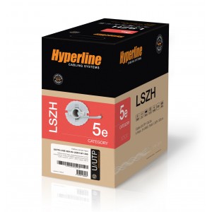 Hyperline UUTP4-C5E-S24-IN-LSZH-GY-305 (305 м) Кабель витая пара, неэкранированная U/UTP, категория 5e, 4 пары (24 AWG), одножильный(solid), LSZH, нг(А)-HF, -20°C – +75°C, серый - гарантия:15 лет компонентная, 25 лет системная Hyperline UUTP4-C5E-S24-IN-LSZH-GY-305 (305 м) Кабель витая пара, неэкранированная U/UTP, категория 5e, 4 пары (24 AWG), одножильный(solid), LSZH, нг(А)-HF, -20°C – +75°C, серый - гарантия:15 лет компонентная, 25 лет системная