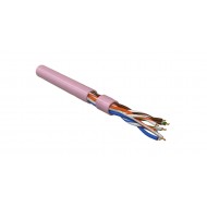 Hyperline UUTP4-C5E-S24-IN-LSZH-PK-100 (100 м) Кабель витая пара, неэкран. U/UTP, категория 5e, 4 пары (24 AWG), одножильный (solid), LSZH, нг(А)-HF, -20°C – +75°C, розовый - гарантия: 15 лет компонентная, 25 лет системная