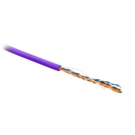Hyperline UUTP4-C5E-S24-IN-LSZH-VL-305 (305 м) Кабель витая пара, неэкранированная U/UTP, категория 5e, 4 пары (24 AWG), одножильный(solid), LSZH, нг(А)-HF, -20°C – +75°C, фиолетовый - гарантия:15 лет компонентная, 25 лет системная