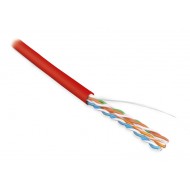 Hyperline UUTP4-C5E-S24-IN-PVC-RD-305 (305 м) Кабель витая пара, неэкранированная U/UTP, категория 5e, 4 пары (24 AWG), одножильный (solid), PVC, -20°C – +75°C, красный - гарантия: 15 лет компонентная; 25 лет системная