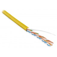 Hyperline UUTP4-C5E-S24-IN-PVC-YL-100 (100 м) Кабель витая пара, неэкранированная U/UTP, категория 5e, 4 пары (24 AWG), одножильный (solid), PVC, -20°C – +75°C, желтый - гарантия: 15 лет компонентная, 25 лет системная