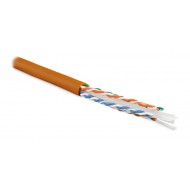 Hyperline UUTP4-C6-S23-IN-LSZH-OR-100 (100 м) Кабель витая пара U/UTP, категория 6, 4 пары (23 AWG), одножильный (solid), с разделителем, LSZH, нг(А)-HF, –20°C – +75°C, оранжевый - гарантия:15 лет компонентная, 25 лет системная