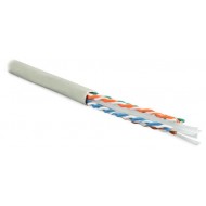 Hyperline UUTP4-C6-S23-IN-PVC-GY-305 (305 м) Кабель витая пара, неэкранированная U/UTP, категория 6, 4 пары (23 AWG), одножильный (solid), с разделителем, PVC, –20°C – +75°C, серый - гарантия: 15 лет компонентная; 25 лет системная