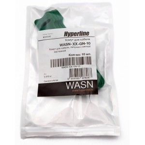 Hyperline WASN-125-GN-10 Хомут для кабеля, липучка с мягкой застежкой, 125x15 мм, зеленый (10 шт.) Hyperline WASN-125-GN-10 Хомут для кабеля, липучка с мягкой застежкой, 125x15 мм, зеленый (10 шт.)